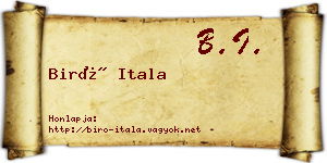 Biró Itala névjegykártya